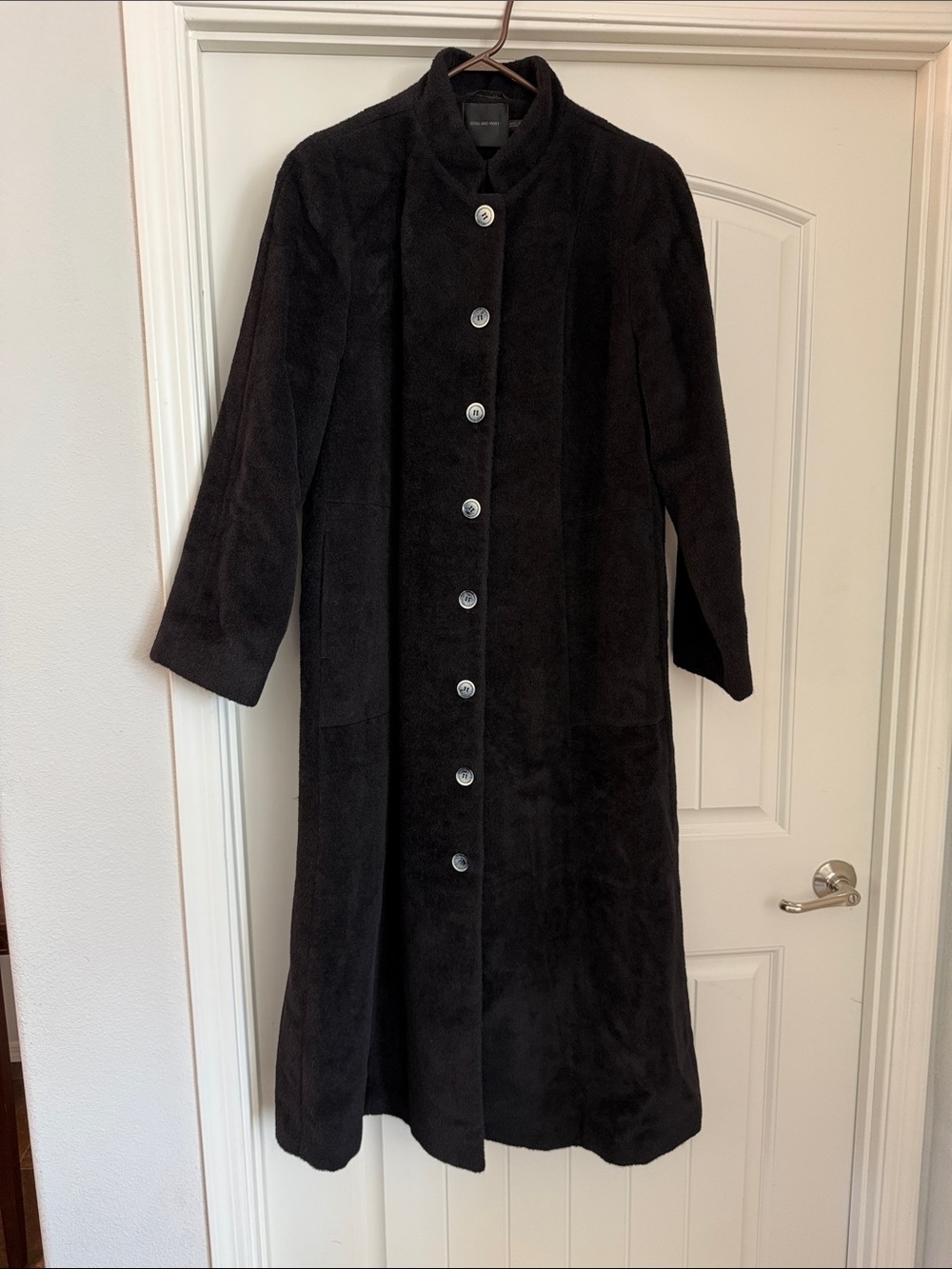 Women's SOFT Alpaca/ Wool Winter Black Long Dress Coat Size 16